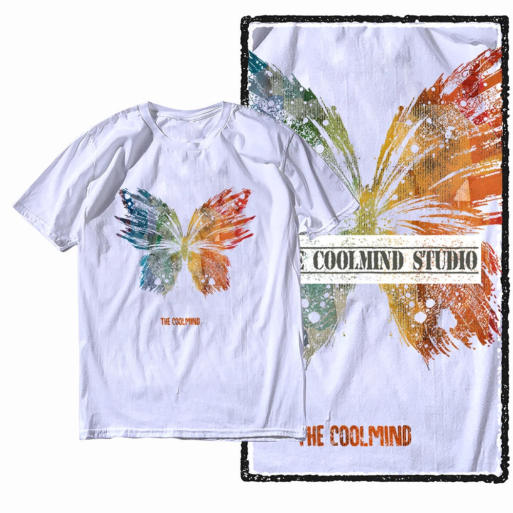 COOLMIND X0111 Butterfly Bliss Graphic Cotton Tee