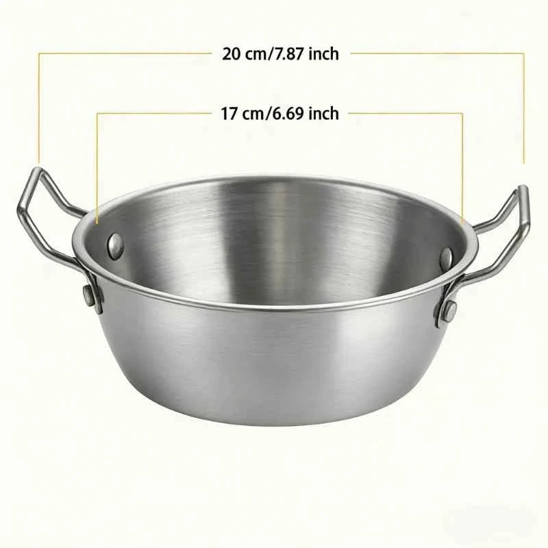 1Pc Stainless Steel Noodle Bowl with Handle Ramen Soup Salad Bowl Kitchen Accessories Gadgets Tools Home Camping Picnic