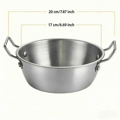 1Pc Stainless Steel Noodle Bowl with Handle Ramen Soup Salad Bowl Kitchen Accessories Gadgets Tools Home Camping Picnic