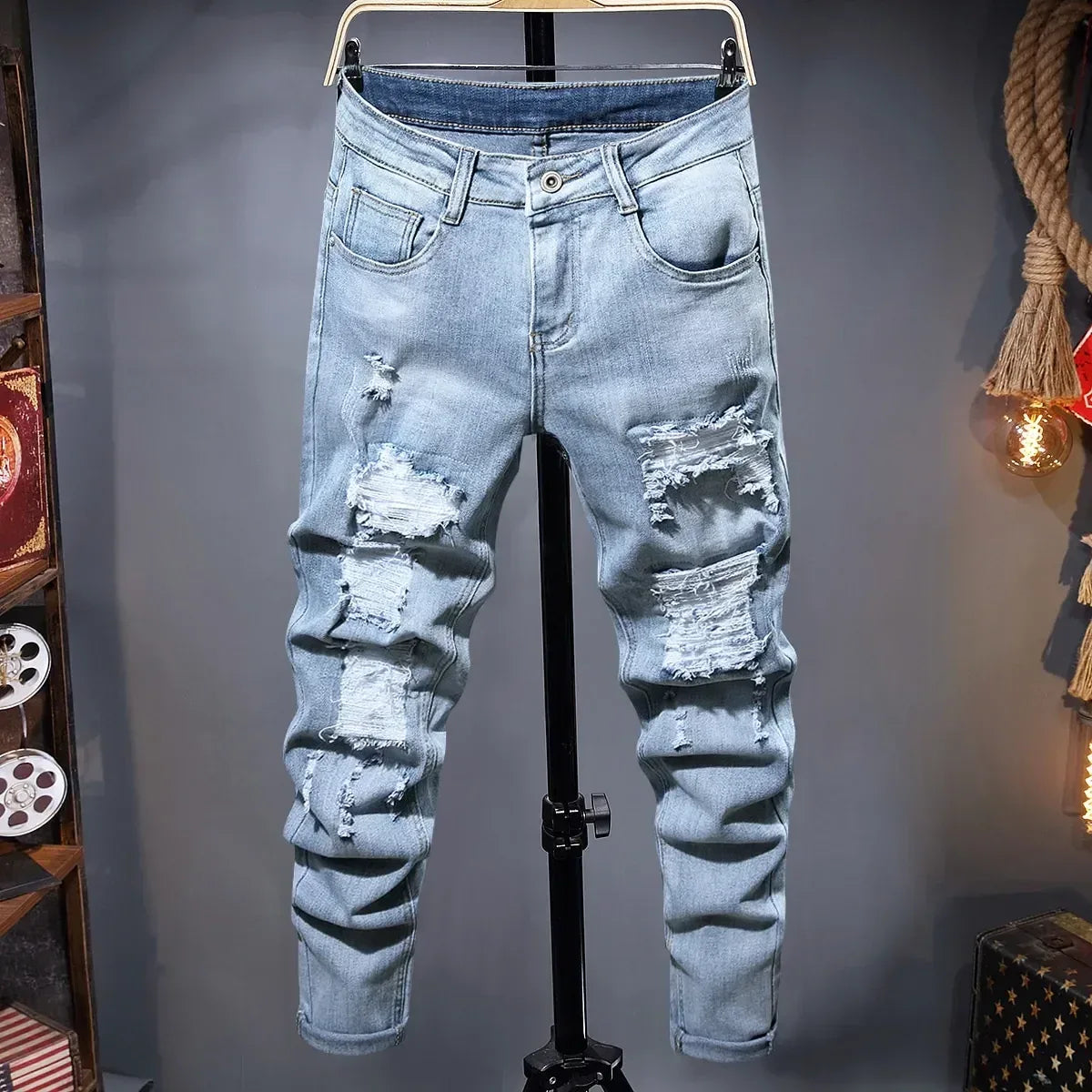 LVCCCI'S Men's Ripped Jeans - ShopHub