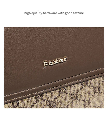 FOXER Lady's Shoulder Bag PVC Leather Casual Handbag Vintage Female Crossbody Bag Fashion Commute Boston Bag