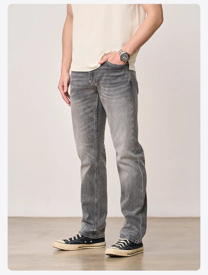 SIMWOOD【CT03/RS04】13.4OZ  Enzyme Washed Jeans Men 4-Way Stretch Denim Pants High Elastic