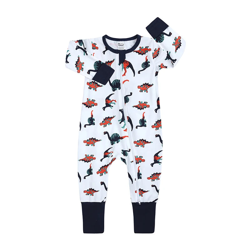 Kids Tales Storytime Cotton-Blend Double-Zip Baby Romper