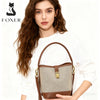 FOXER 2026 New Women's Handbag PVC Leather Lady Bucket Bag Fashion Shoulder Bag Light Luxury Best Gift for Wife,Lover