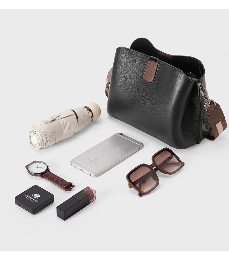 FOXER Genuine Leather Women's Shoulder Bag 2026 Casual Lager Tote Bag PVC Female Crossbody Purse