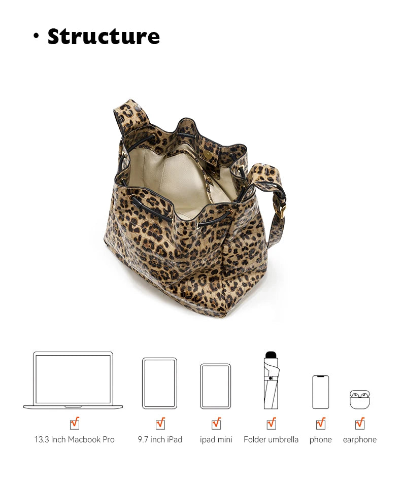 BAFELLI Leopard-Print Cow Leather Hobo Bag