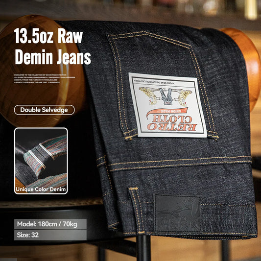 Maden Vintage 13.5oz Heavyweight Colored Selvedge Raw Denim Jeans