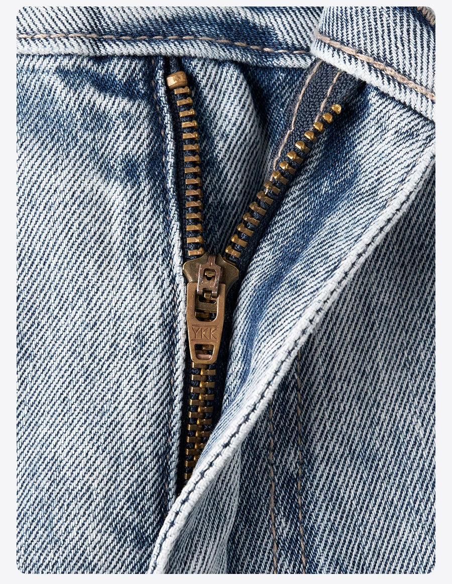 SIMWOOD 2026 Spring Summer New Loose Relax Logging Jeans Men 11oz Fabric Cargo Denim Trousers