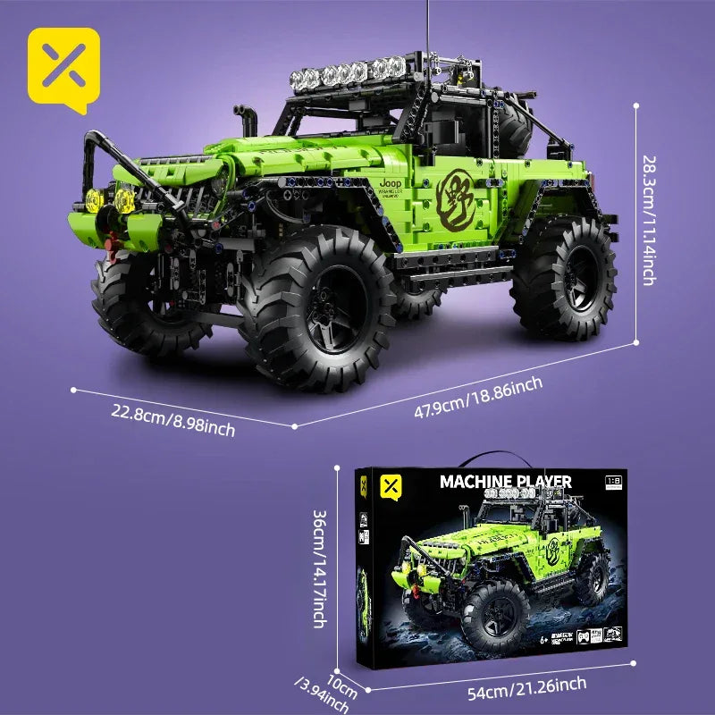 TOYLINX 1:8 Scale Heavy-Duty Off-Road Vehicle Building Blocks - ShopHub