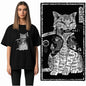 COOLMIND Cat Graphic T-Shirt | Women's Relaxed Black Tee