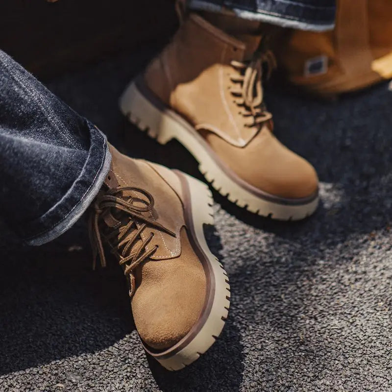Maden Men's Cow Suede High-Top Boots