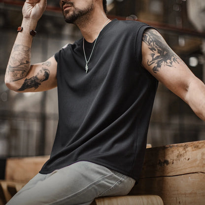 MADEN Heavyweight Ribbed V-Neck Tank Top