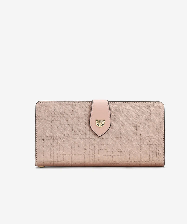 FOXER Split Leather Women's Long Clutch Wallet