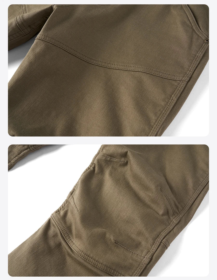 SIMWOOD 2026 Spring New Draping Motorcycle Riding Jeans Men 10oz Fashion Denim Trousers