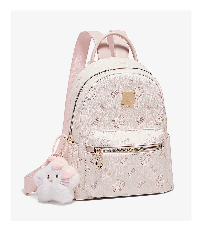 FOXER Brand PVC Leather Backpack Cute Embossing 2026 New Design Large Capacity School Bag Women's Fashion Travel Bags