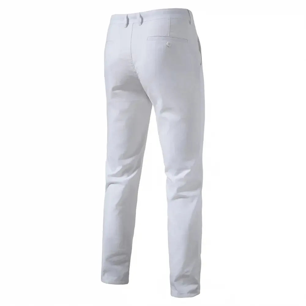 AIOPESON Men's Solid Colour Linen Long Pants - ShopHub