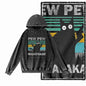 Night Prowler Cat Graphic Acid-Washed Black Hoodie