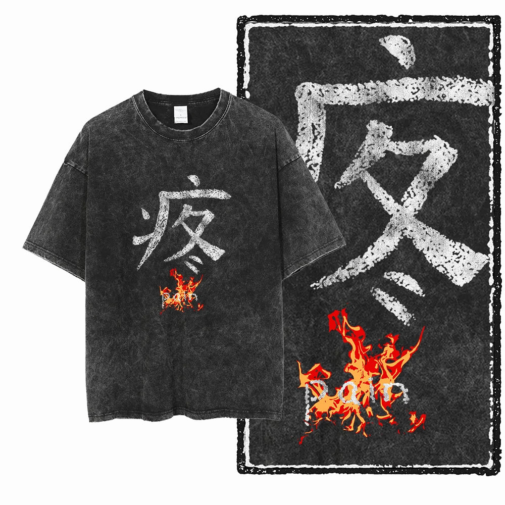 YG BODY BUILDING Printed Cotton Acid Washed Graphic Unisex T Shirt Cool CROSSFIT Streetwear Men Tshirts Big Size Tee for Men
