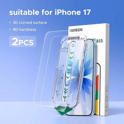 UGREEN 2PCS Dust-free Screen Protector For iPhone 18 17 Pro Max Tempered Glass For iPhone 18 Pro 17Pro Phone Film