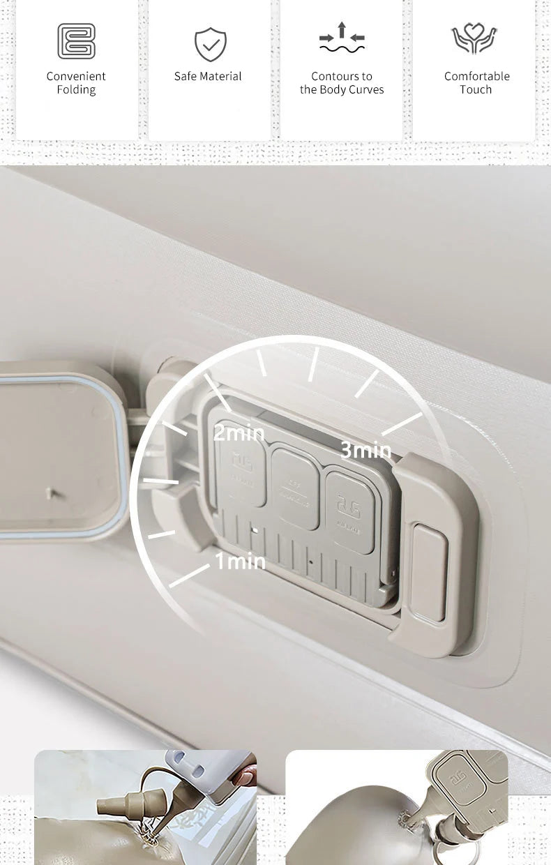 AZULBLANCO PVC Flocked Inflatable Mattress