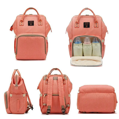 Lequeen Fashion Mummy Maternity Nappy Bag Large Capacity Nappy Bag Travel Backpack Nursing Bag for Baby Care Women's Fashion Bag