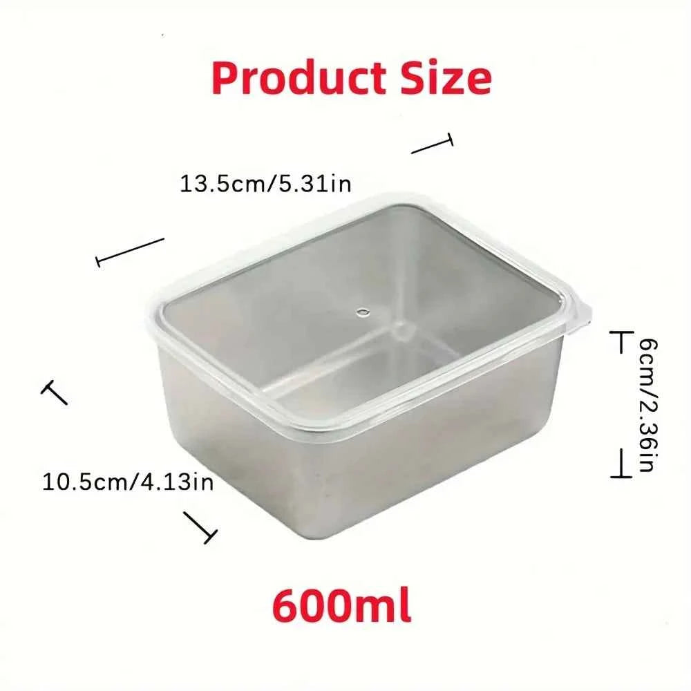 6-Piece Stainless Steel Food Containers Set - Leakproof & Stackable for Meal Prep/Camping Picnic, Dishwasher Safe