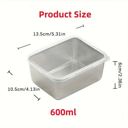 6-Piece Stainless Steel Food Containers Set - Leakproof & Stackable for Meal Prep/Camping Picnic, Dishwasher Safe