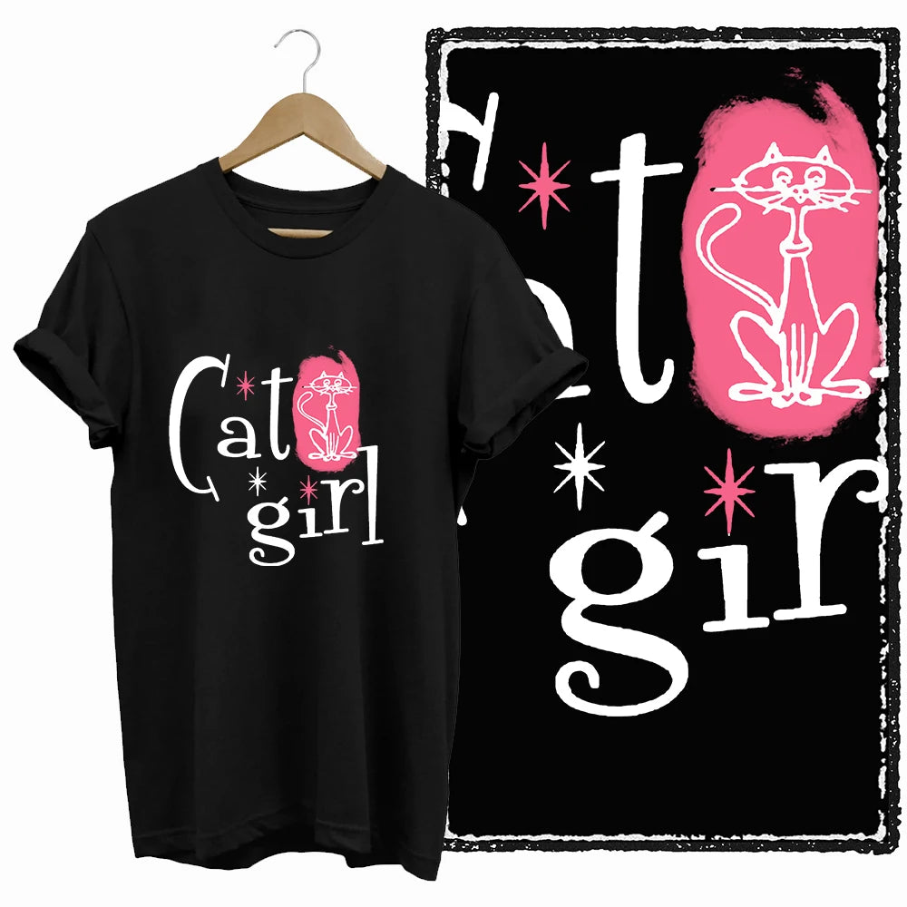 COOLMIND Black Cat Graphic T-Shirt | Women's 50-Design