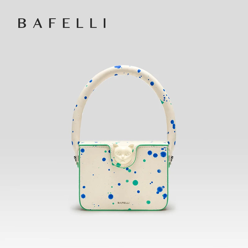 BAFELLI 2026 NEW WOMEN'S HANDBAG BOXY GENUINE LEATHER ORIGINAL DESIGNER LUXURY BRAND CAT SHOULDER FASHION BAGS STYLISH PURSE