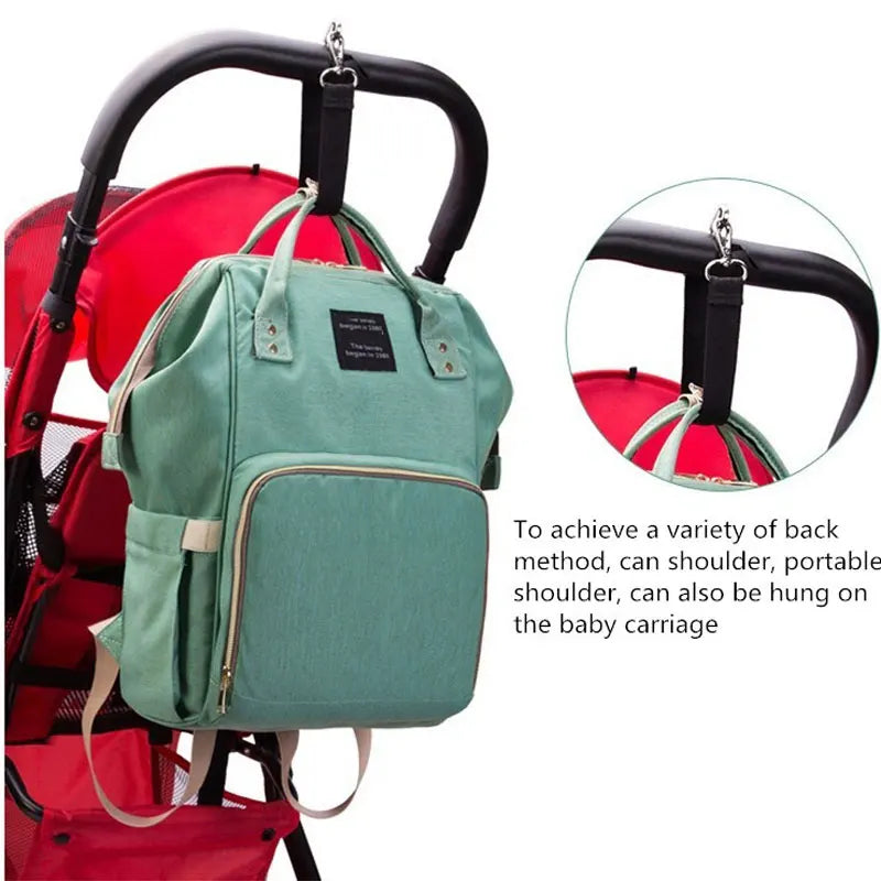 Lequeen Fashion Mummy Maternity Nappy Bag Large Capacity Nappy Bag Travel Backpack Nursing Bag for Baby Care Women's Fashion Bag