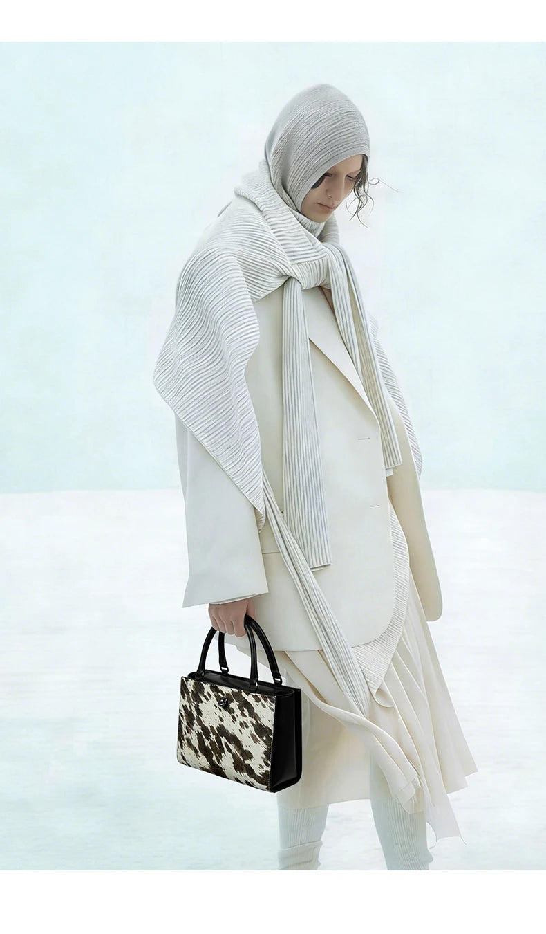 BAFELLI Real Fur & Leather Leopard Crossbody Bag