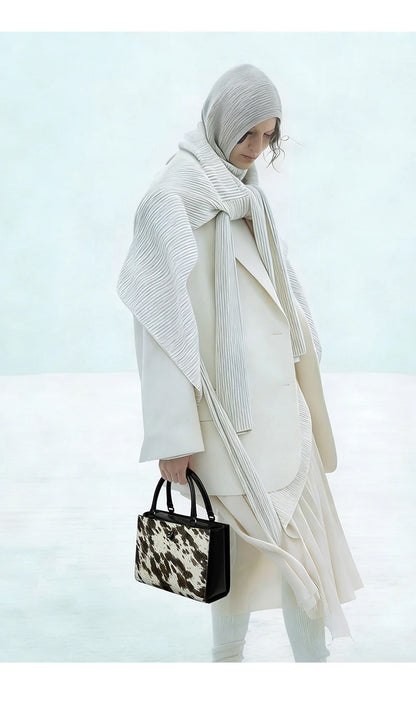 BAFELLI Real Fur & Leather Leopard Crossbody Bag
