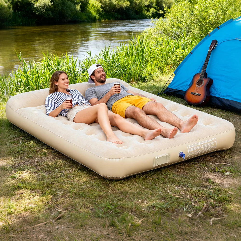 AZULBLANCO PVC Flocked Inflatable Mattress
