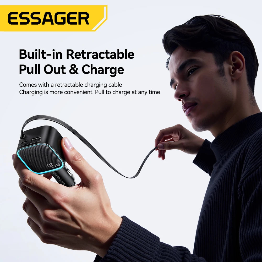 Essager 45W Car Charger – Fast, Multi-Device Charging On The Go