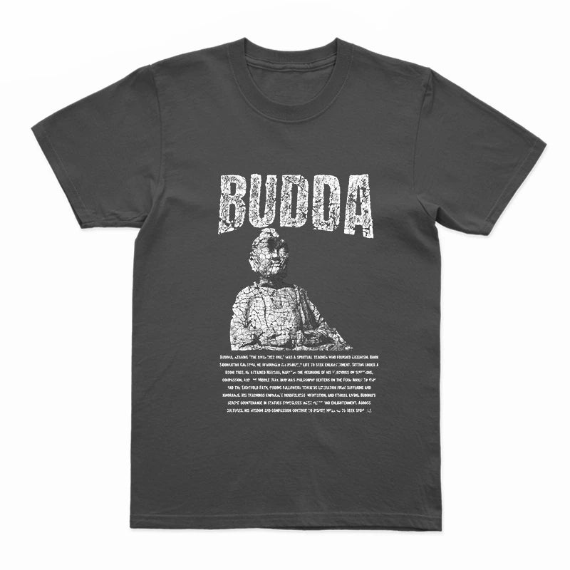 COOLMIND U0003 Buddha Statue Graphic Cotton Tee
