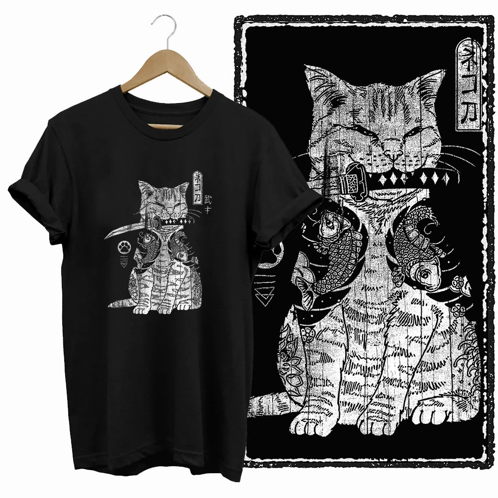 COOLMIND Black Cat Graphic Cotton T-Shirt | Women's Design Collection