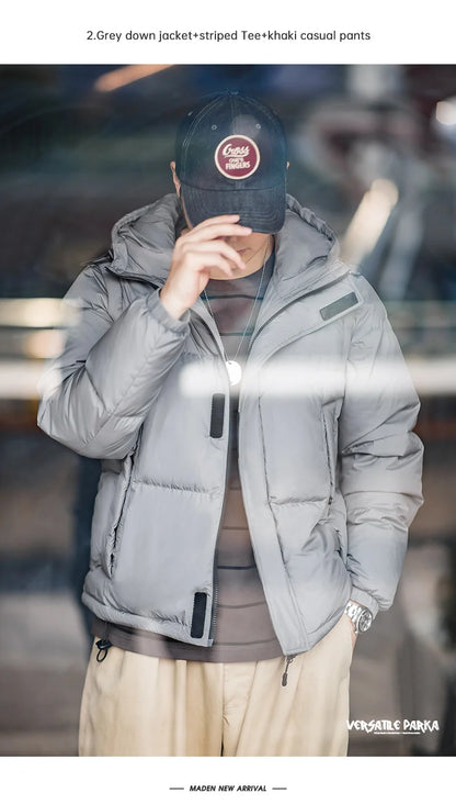 Maden Men's Winter Detachable Sleeves Down Jacket – Two Jackets in One