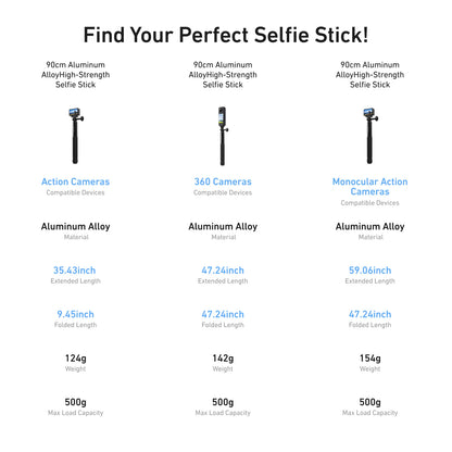 TELESIN Aluminum Selfie Stick Tripod