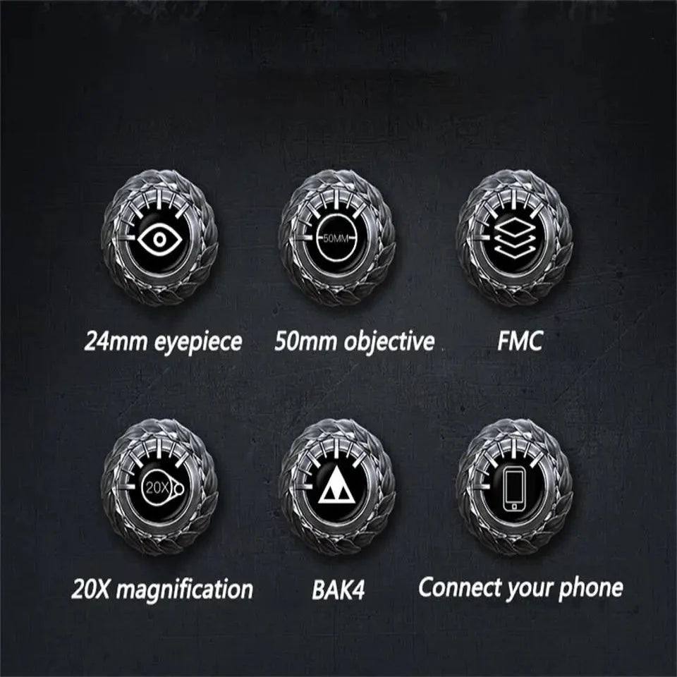 Military HD Binoculars – Long Range BAK4 Prism (20x50) Habicare