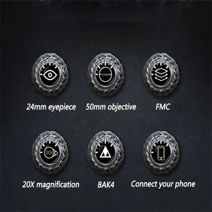 Military HD Binoculars – Long Range BAK4 Prism (20x50) Habicare