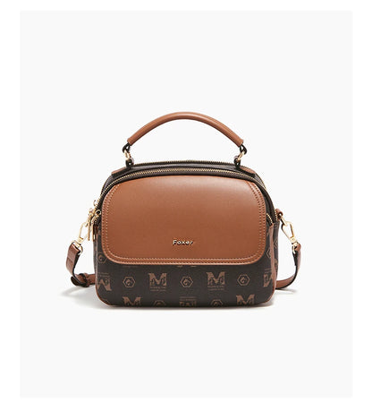 FOXER Lady's Shoulder Bag PVC Leather Casual Handbag Vintage Female Crossbody Bag Fashion Commute Boston Bag