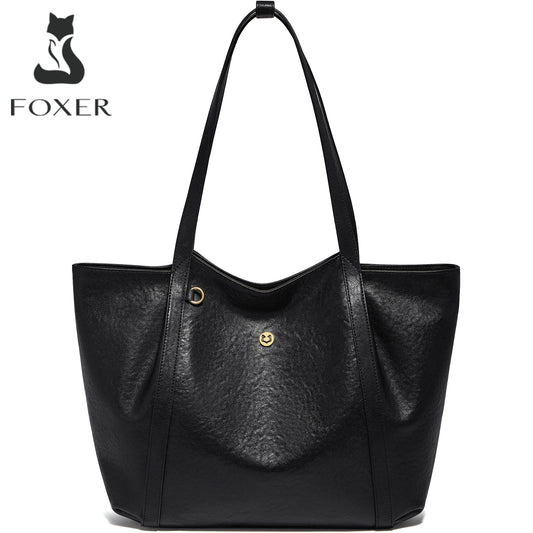 FOXER Women's Cow Leather Tote Shoulder Bag