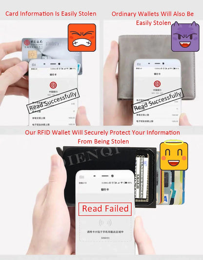 RFID Metal Wallet Double Card Case Pop Up Card Holder 12 Cards Automatic Aluminum Box Cardholder Smart Minimalist Walet for Men