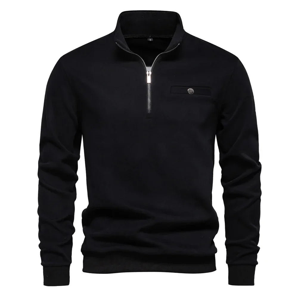 AIOPESON Men's Mock Neck Quarter-Zip Sweatshirts - ShopHub