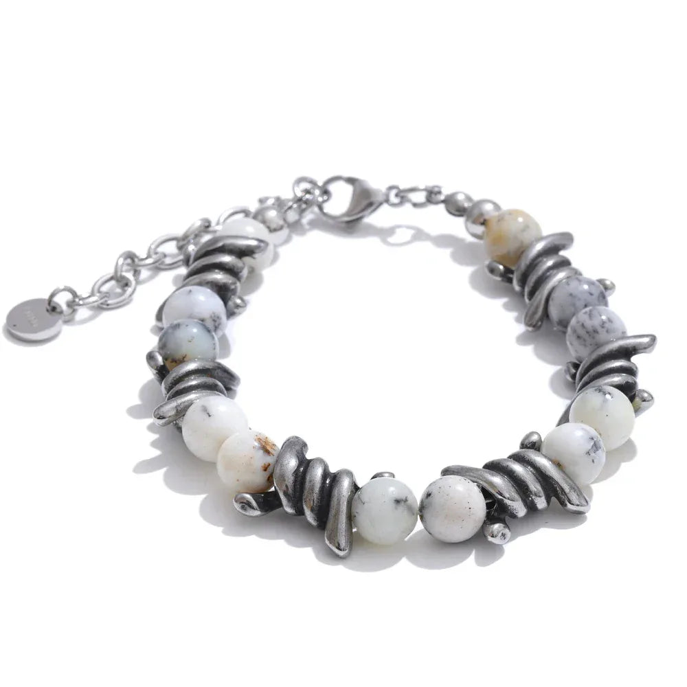 Natural Jade Tiger Stone Chain Men's Bracelet - ShopHub