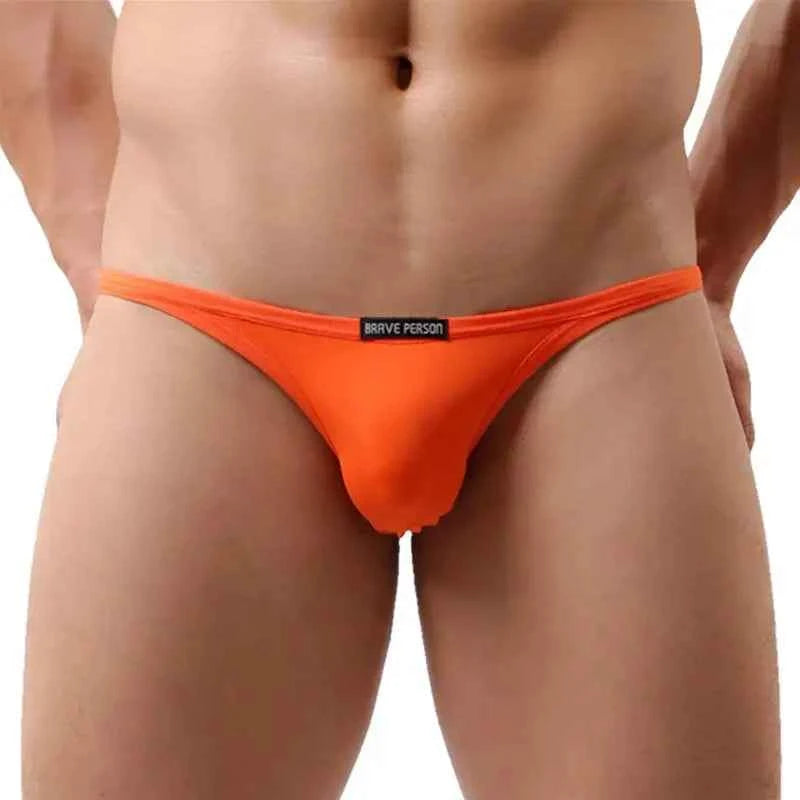 BRAVE PERSON Sexy Men's Mini Briefs Low Waist Smooth Ice Silk Nylon Underpants