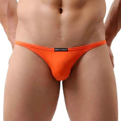 BRAVE PERSON Sexy Men's Mini Briefs Low Waist Smooth Ice Silk Nylon Underpants