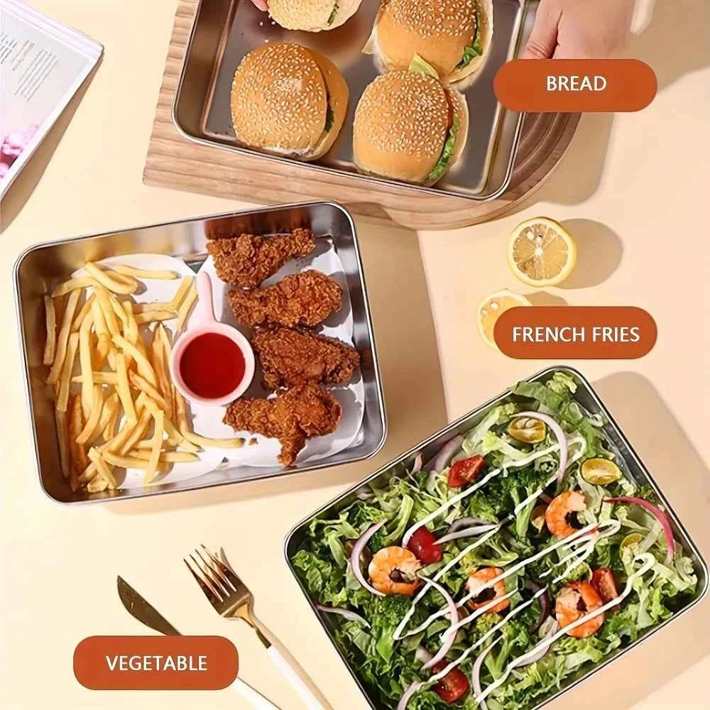 6-Piece Stainless Steel Food Containers with Lids