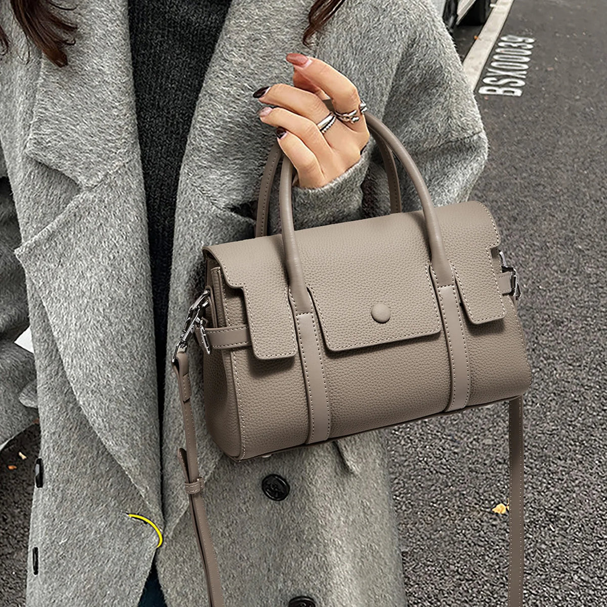 FOXER Retro Luxury Top-handle Bag for Women Genuine Leather Laies Shoulder Bag Female Crossbody Handbag Work Purse 2026 New