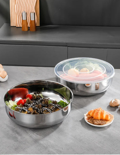 Large Stainless Steel Mixing Bowls - Rust Resistant Kitchen Utensils for Dough, Pasta, Vegetables, and Soups